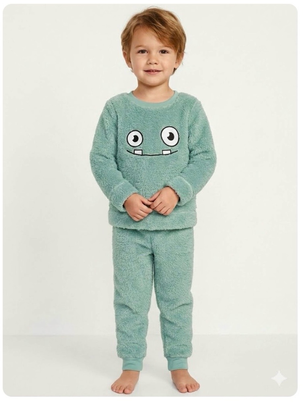 Boys Fluffy Monster Top and Pant Outfit Size 5T